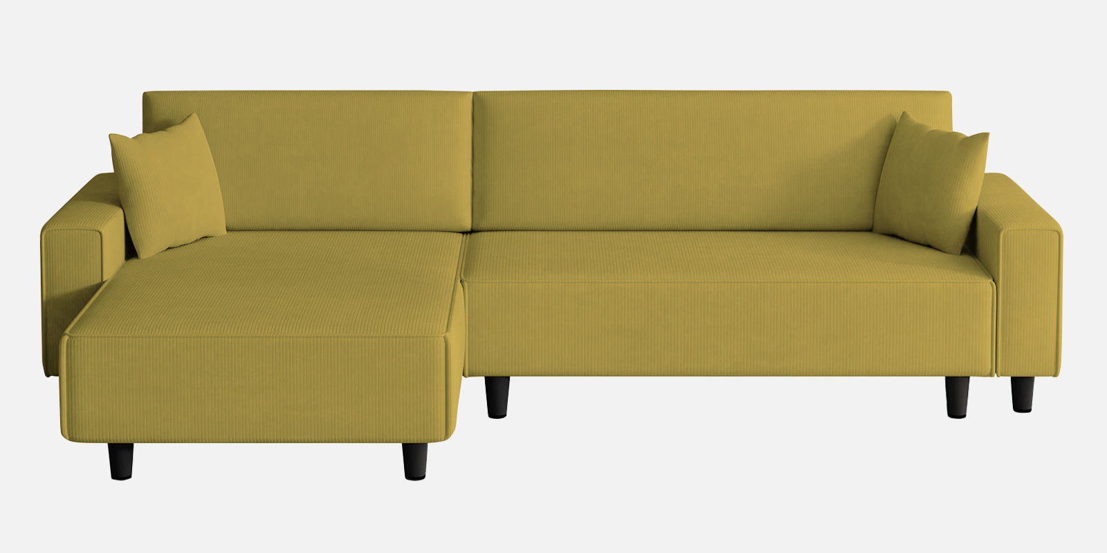 Peach Fabric RHS 6 Seater Sofa Cum Bed With Storage In Parrot Green Colour - Febonic Living