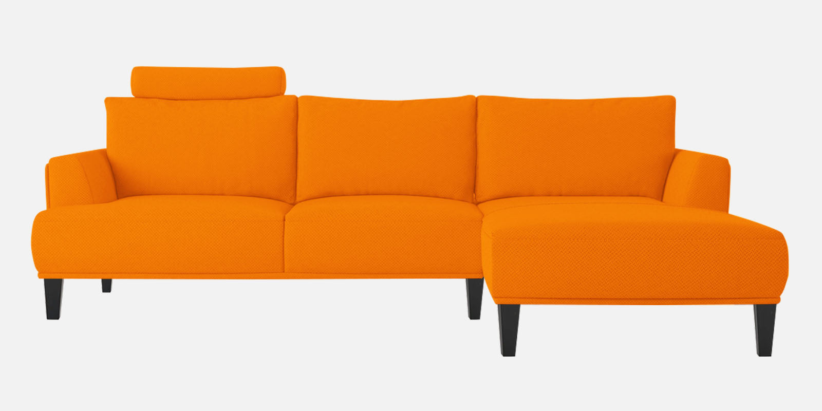 Como Fabric LHS Sectional Sofa (3+Lounger) In Vivid Orange Colour - Febonic Living