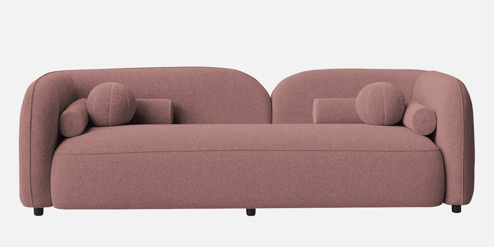 Corny Boucle Fabric 3 Seater Sofa In Rose Pink Colour - Febonic Living