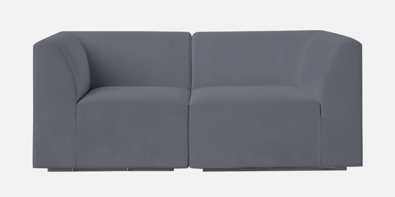 Bufa Velvet 2 Seater Sofa in Pubble Grey Colour With Storage