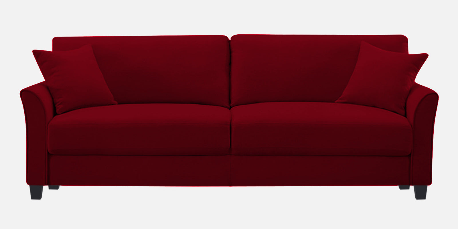 Daroo Velvet 3 Seater Sofa In Cherry Red Colour - Febonic Living