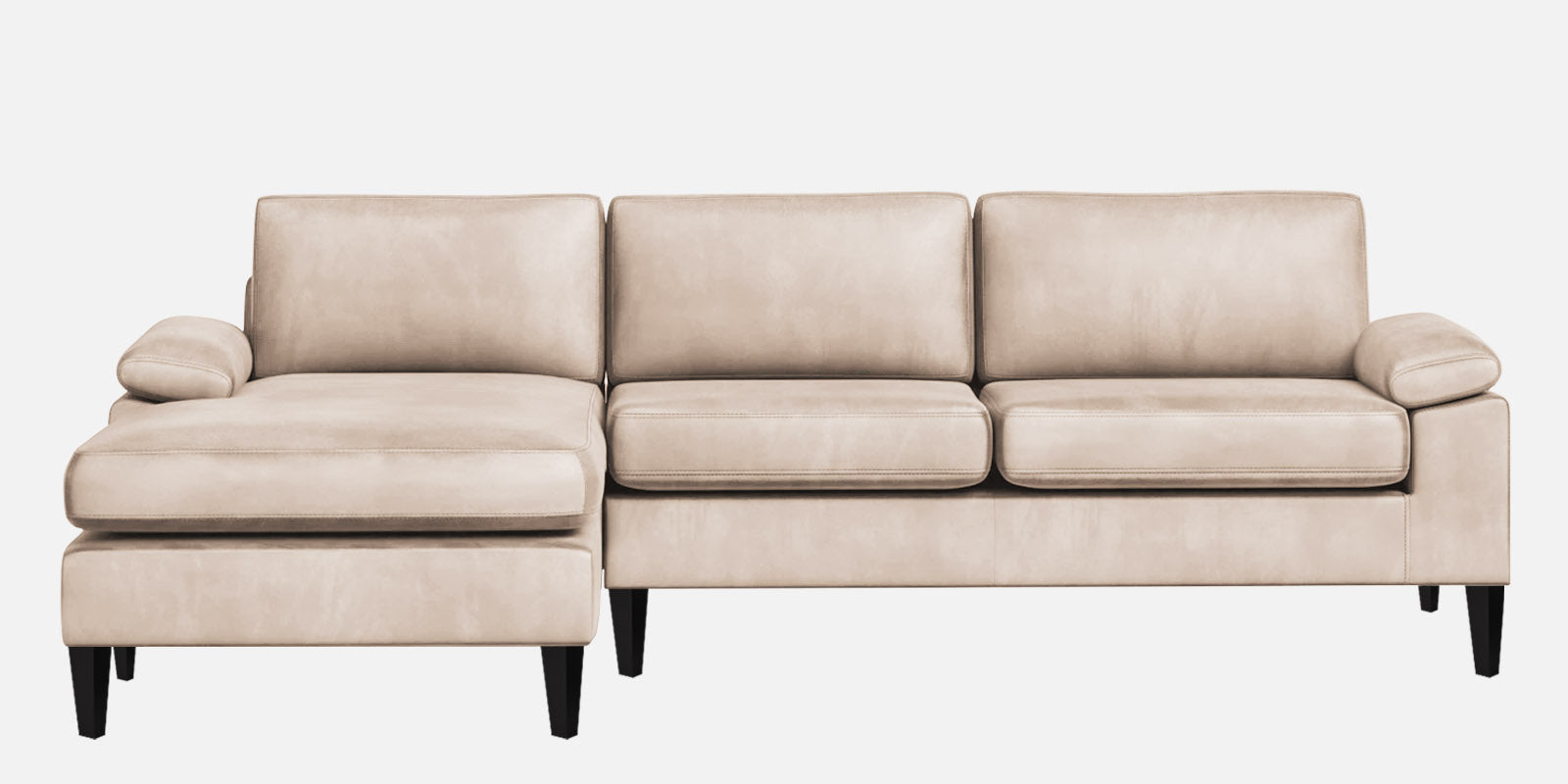 Vegas Velvet RHS Sectional Sofa (3+Lounger) In Camel Beige Colour - Febonic Living