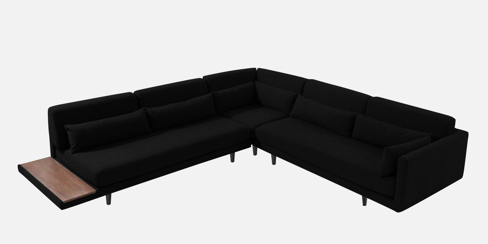 Malta Fabric 6 Seater RHS Corner Sofa In Zed Black Colour - Febonic Living