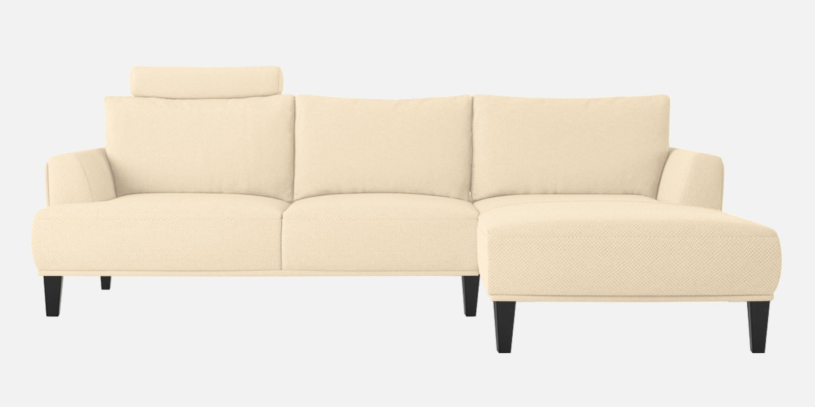 Como Fabric LHS Sectional Sofa (3+Lounger) In Ivory Beige Colour - Febonic Living