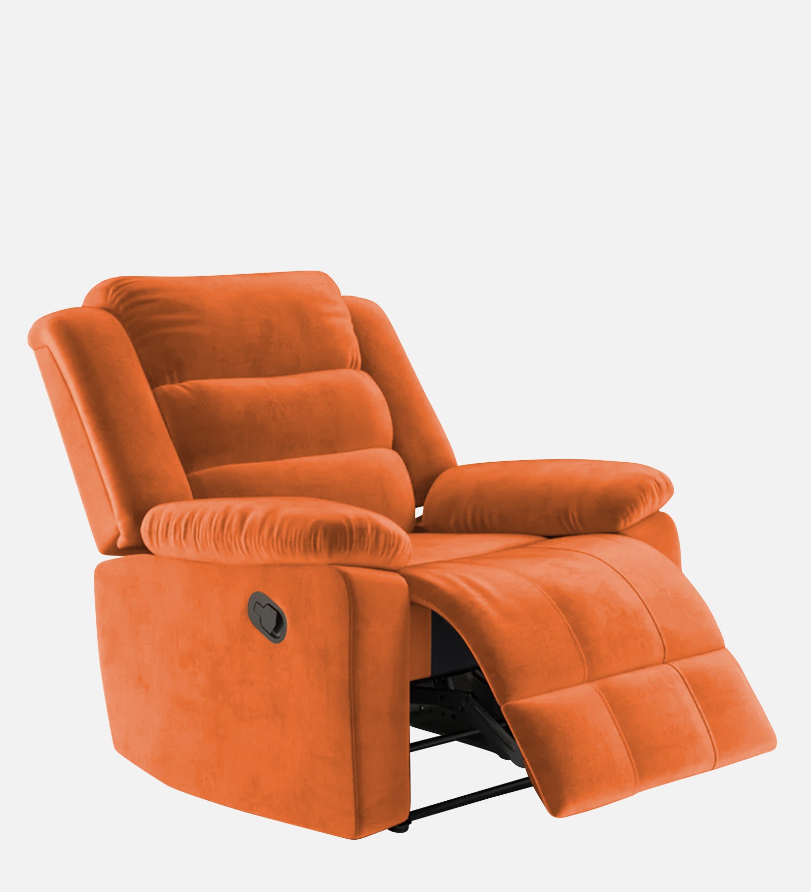 Erra Fabric 1 Seater Motorized Recliner In Vivid Orange Colour - Febonic Living