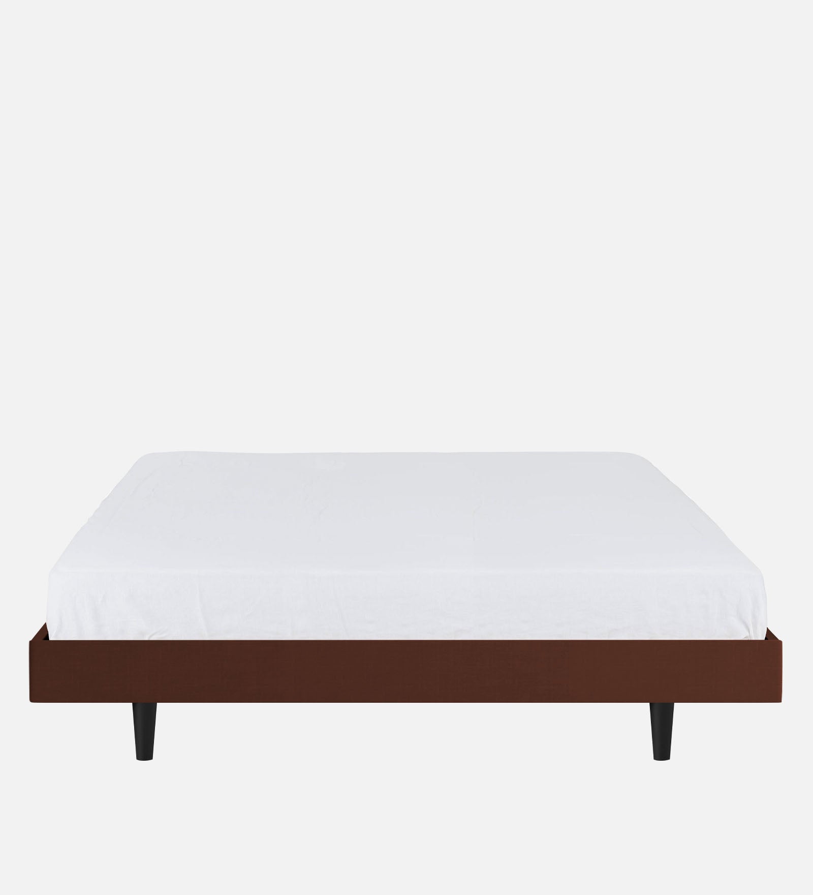 Basi Fabric King Size Bed In Coffee Brown Colour