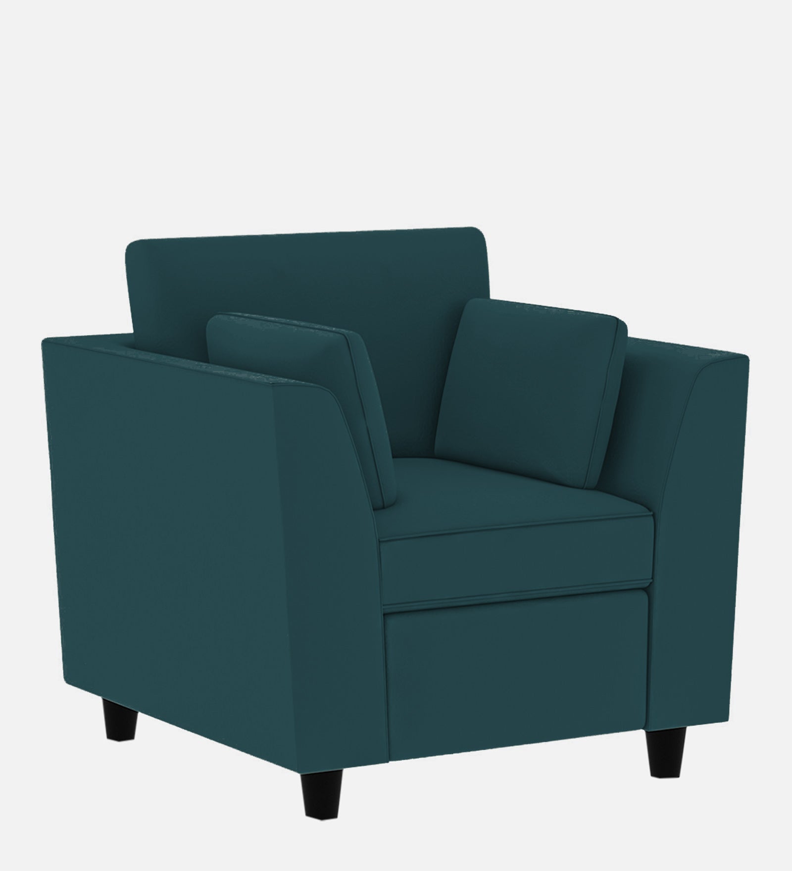 Bristo Velvet 1 Seater Sofa In Arabian Green Colour With Storage - Febonic Living