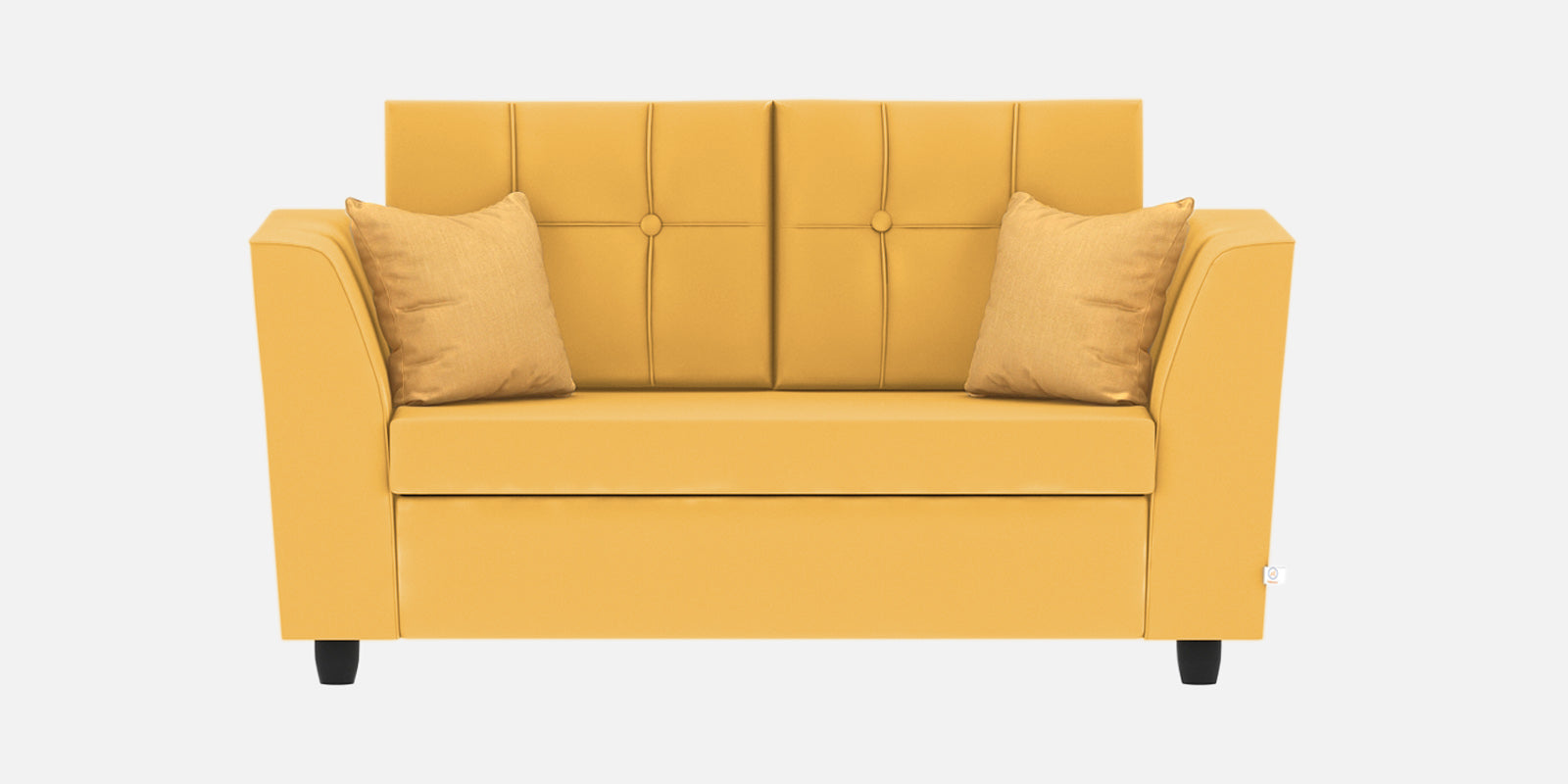 Nestin Velvet 2 Seater Sofa In Turmeric Yellow Colour - Febonic Living