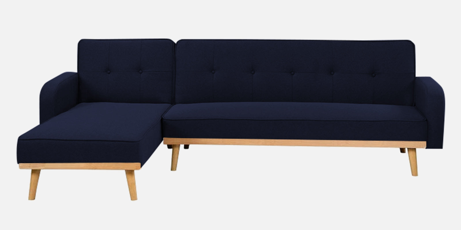 Zuno Fabric RHS Convertible Sofa Cum Bed In Royal Blue Colour - Febonic Living