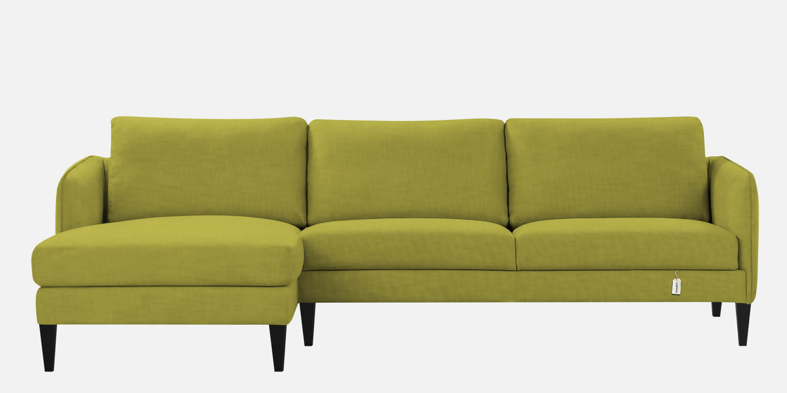 Piku Fabric RHS Sectional Sofa (3+Lounger) In Parrot Green Colour - Febonic Living