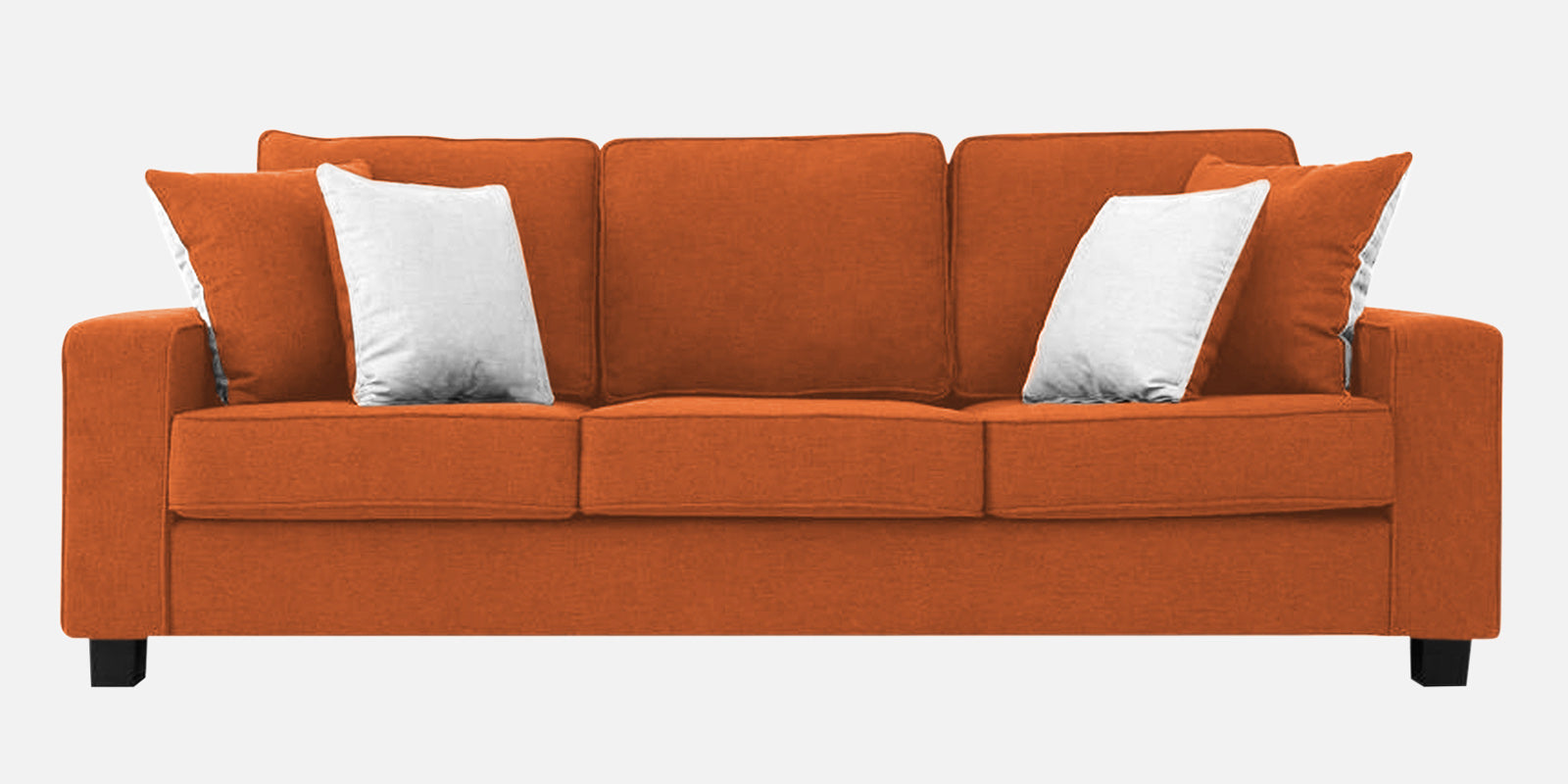 Ladybug Fabric 3 Seater Sofa In Vivid Orange Colour
