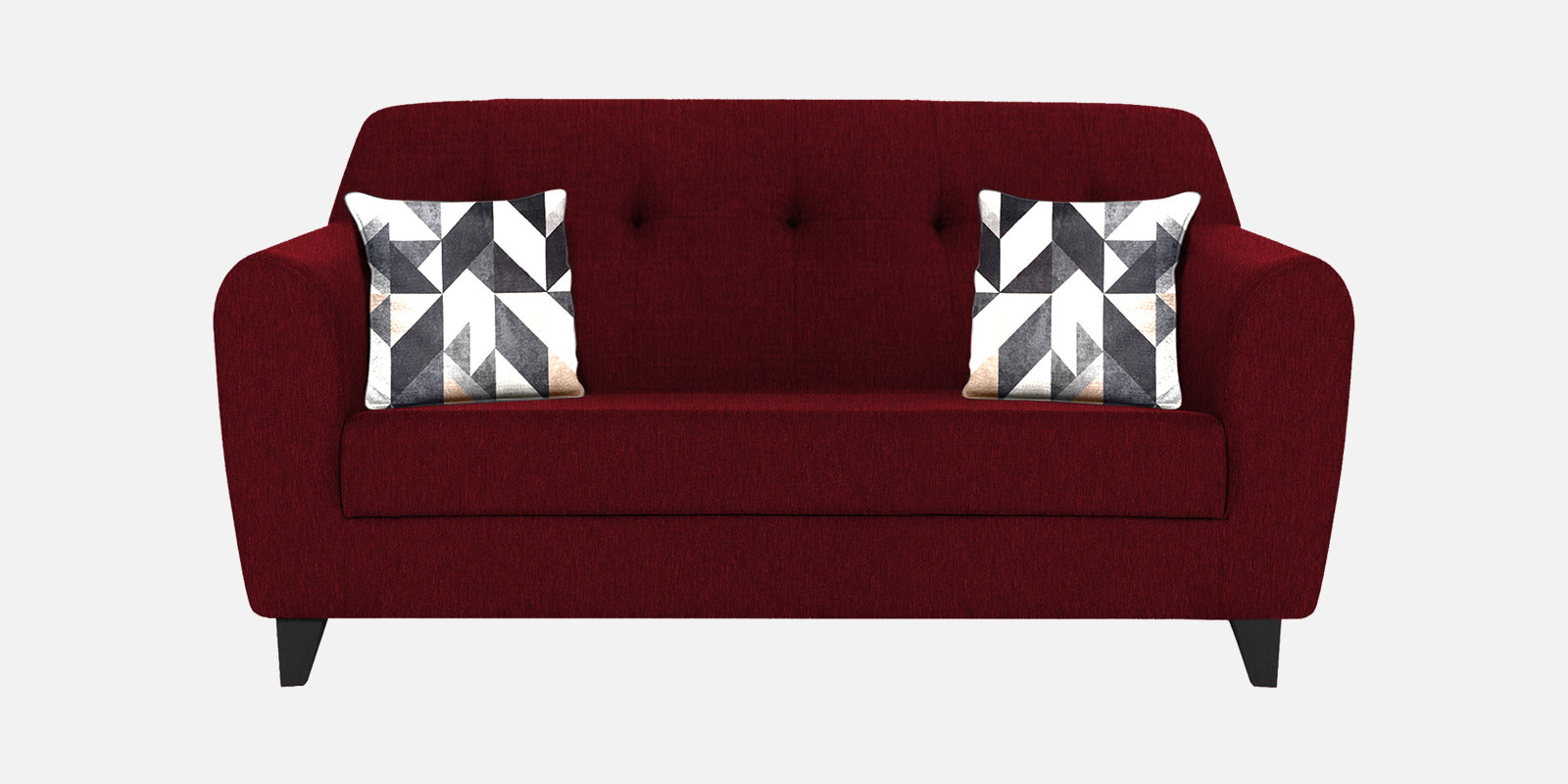 Melaan Fabric 2 Seater Sofa In Ruby Red Colour