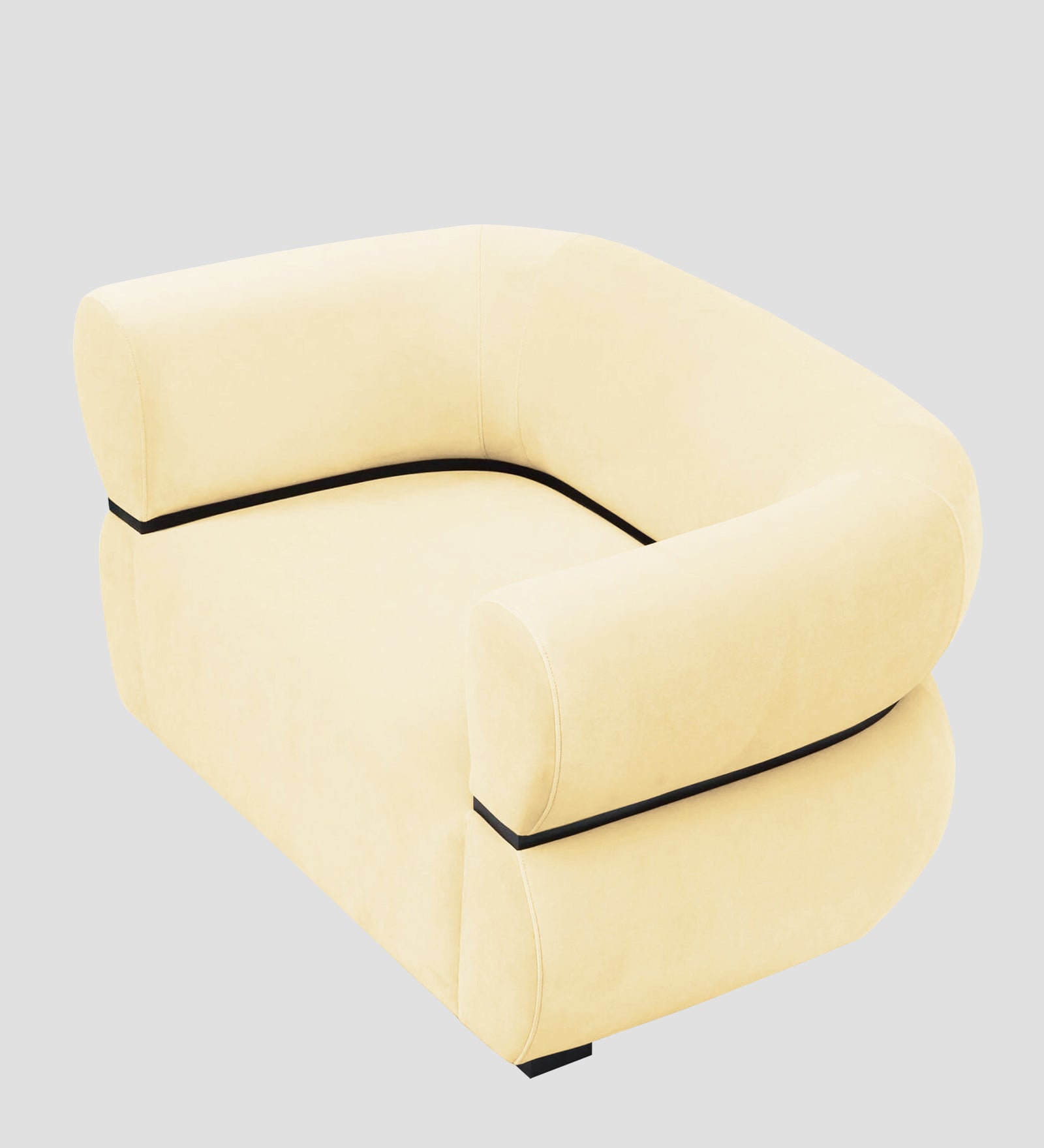 Kula Velvet 1 Seater Sofa In Sandy Beige Colour - Febonic Living