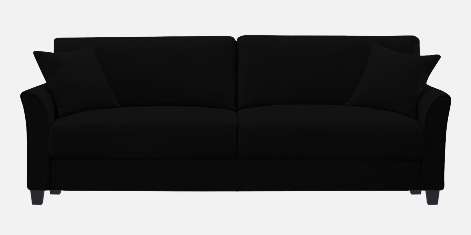 Daroo Velvet 3 Seater Sofa In Adam Black Colour - Febonic Living