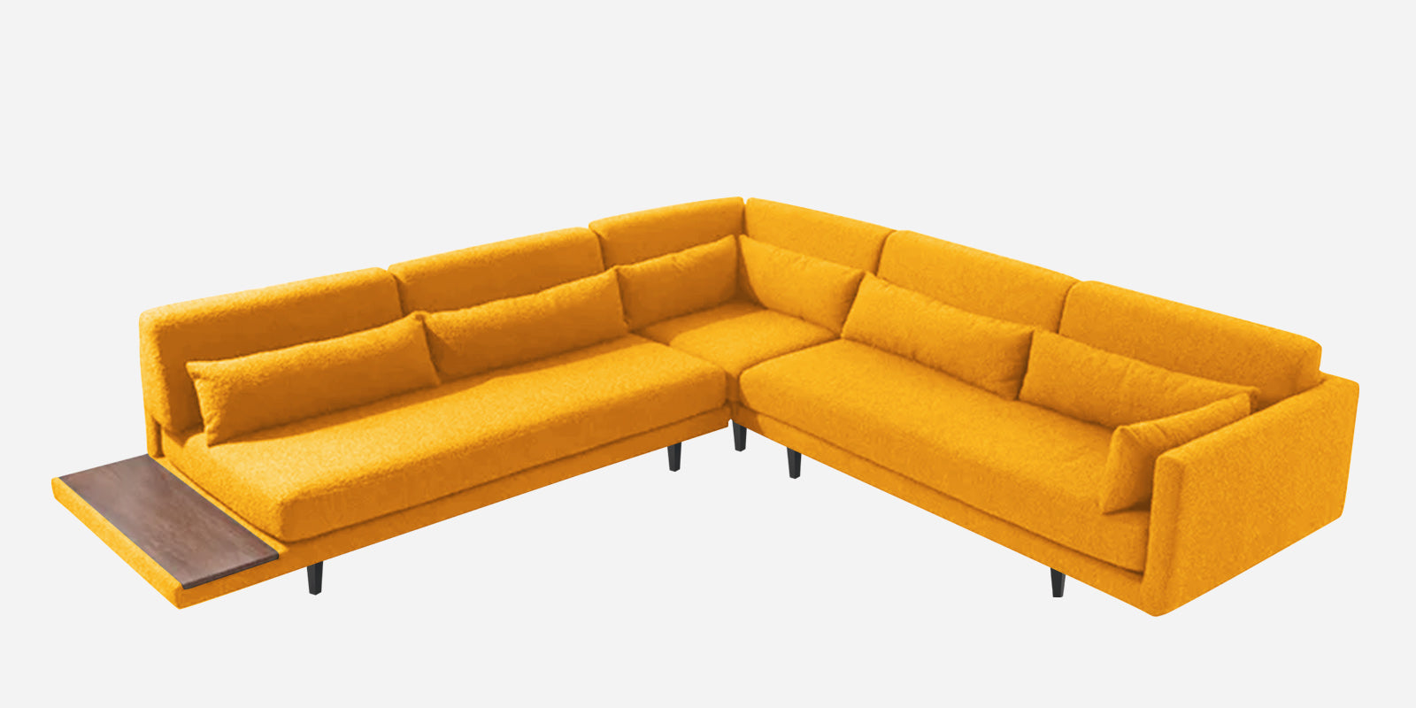 Malta Fabric 6 Seater RHS Corner Sofa In Bold yellow Colour - Febonic Living