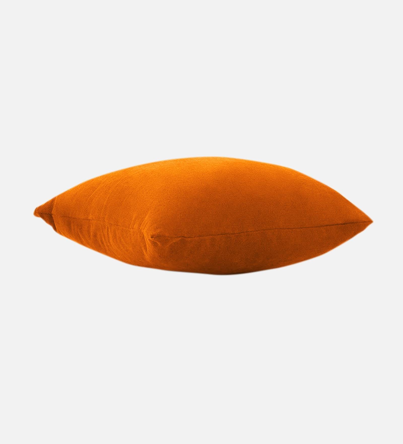 Kaya Fabric Geometric 20x20 inches Cushion + Covers (Pack of 2) In Vivid Orange Colour - Febonic Living