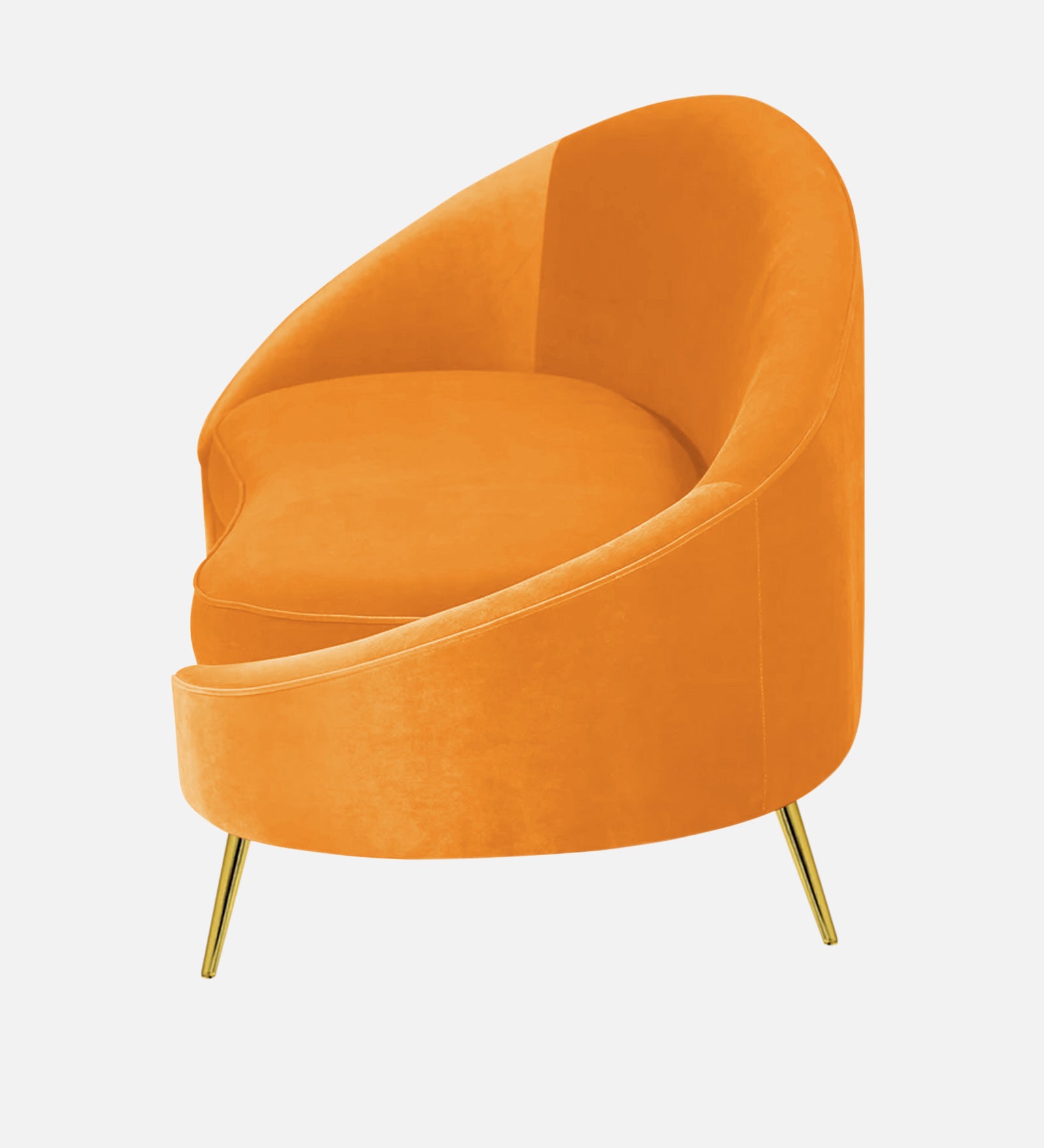Cely Velvet RHS Chaise Lounger In Tangerine Orange Colour - Febonic Living