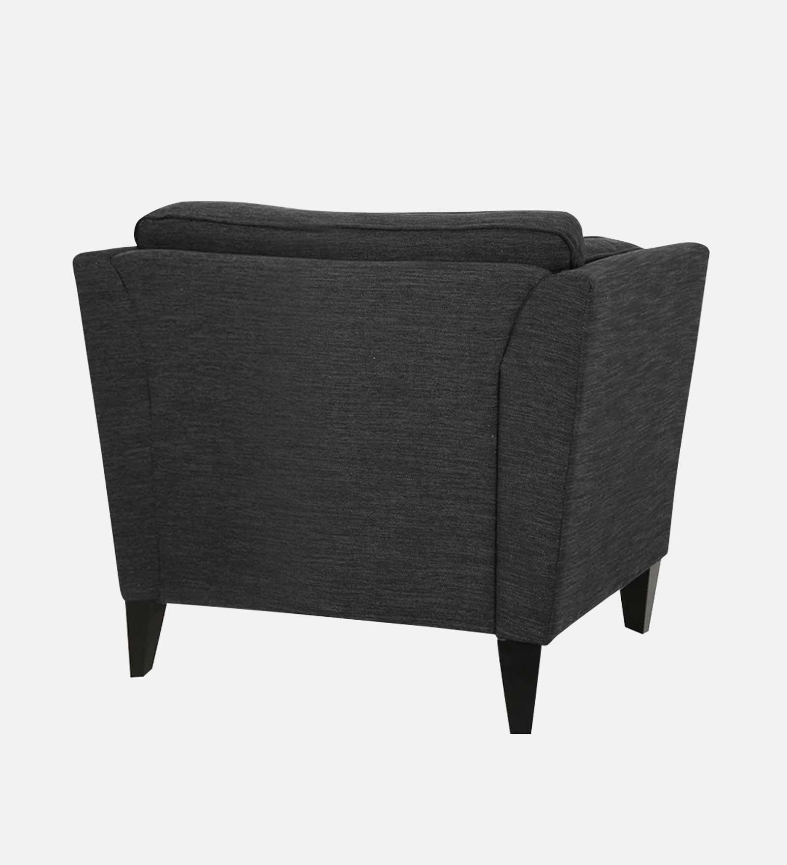 Nigar Fabric 1 Seater Sofa in Charcoal Grey Colour