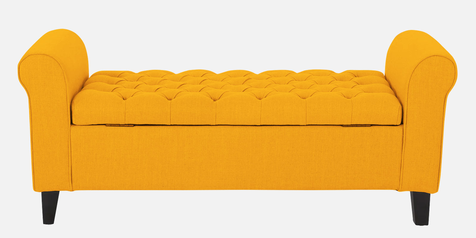 Nowia Fabric 2 Seater Recamier In Bold Yellow Colour With Storage - Febonic Living