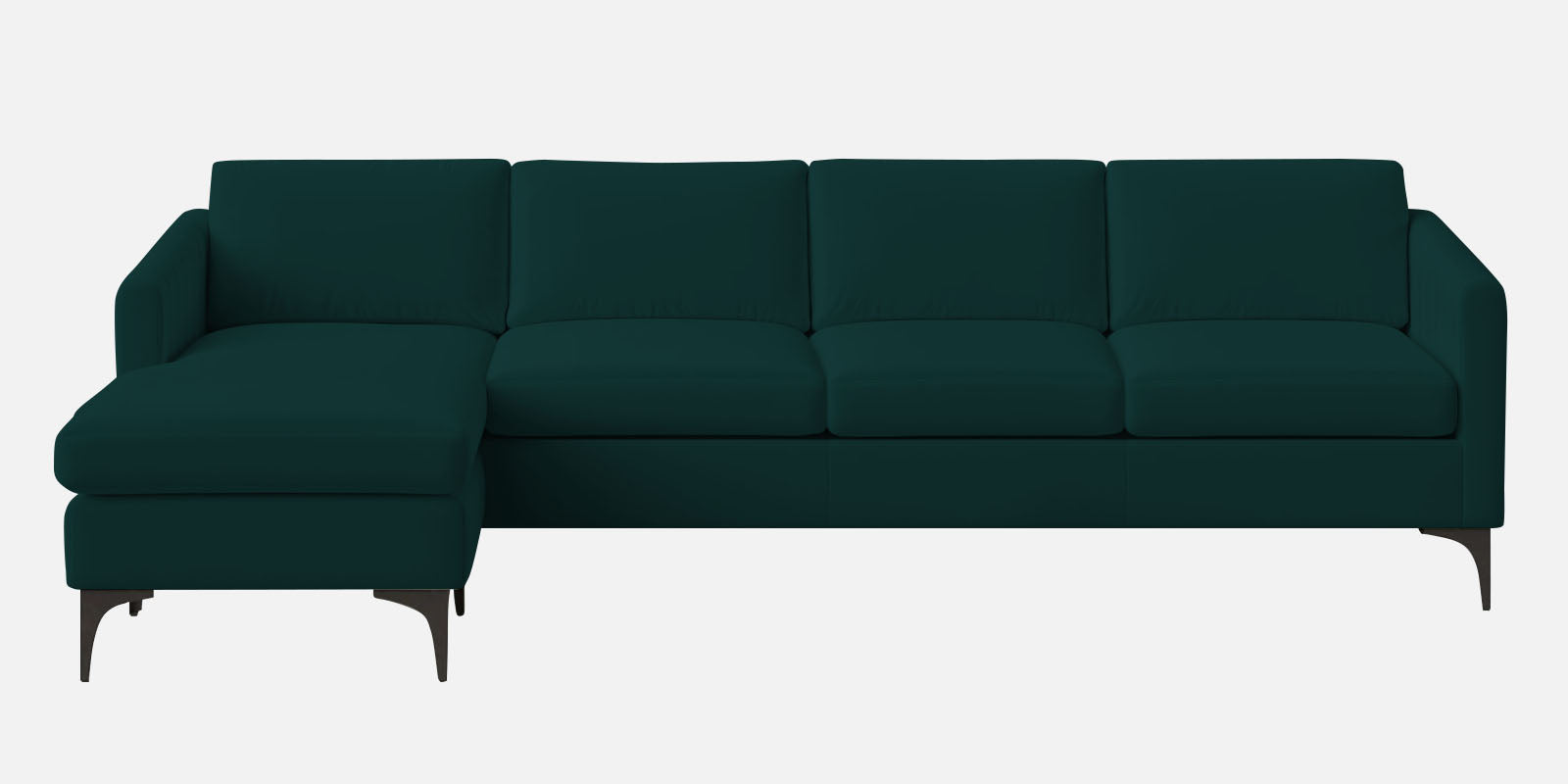 Haru Fabric RHS Sectional Sofa (3+Lounger) In Forest Green Colour - Febonic Living
