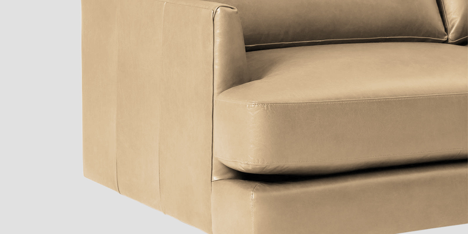 Sterio Leatherette 2 Seater Sofa In Corn Beige Colour - Febonic Living