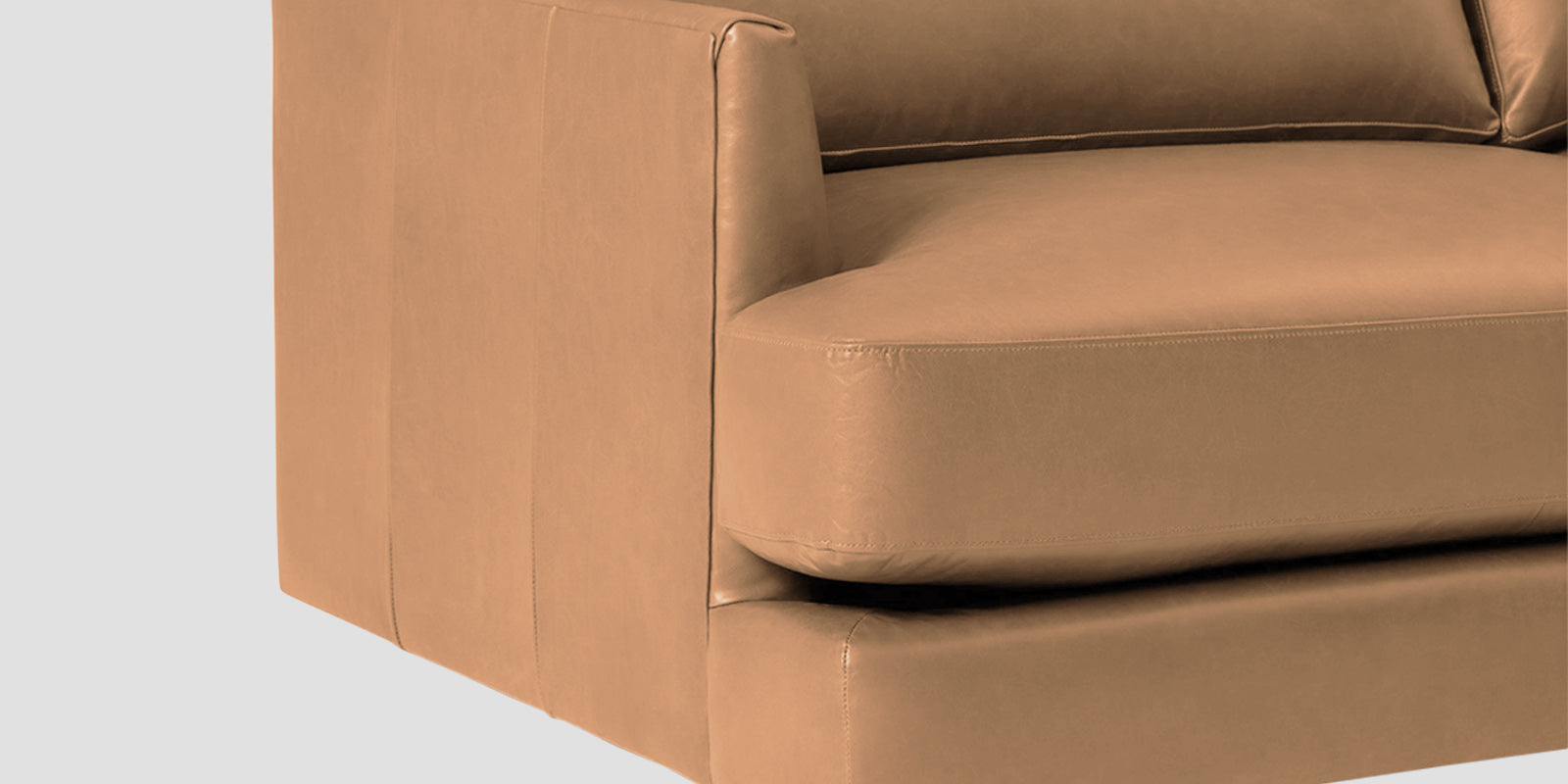 Sterio Leatherette 2 Seater Sofa In Sepia Beige Colour - Febonic Living