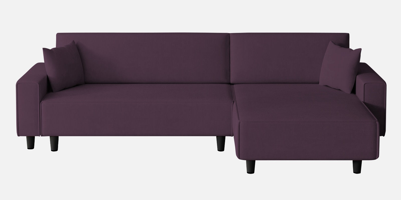 Peach Fabric LHS 6 Seater Sofa Cum Bed With Storage In Greek Purple Colour - Febonic Living