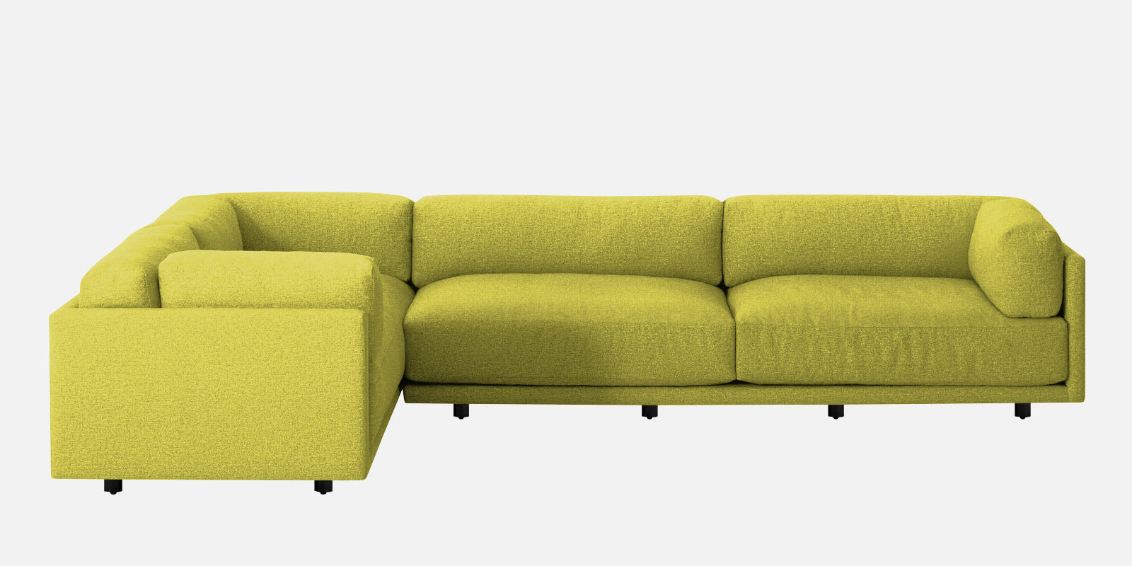 Nixon Fabric 6 Seater LHS Corner Sofa In Parrot Green Colour - Febonic Living
