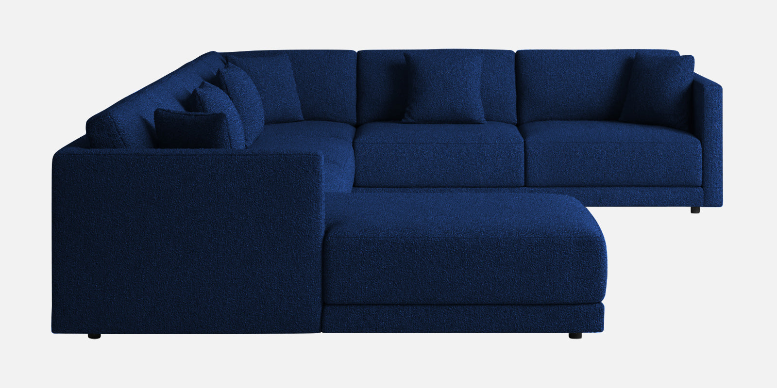 Carlin Fabric RHS 8 Seater Sectional Sofa In Royal Blue Colour - Febonic Living
