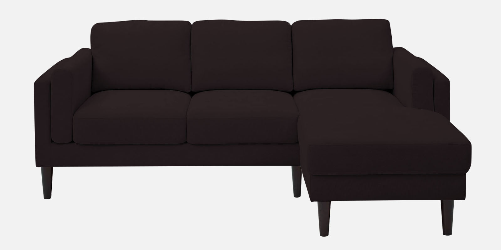 Creata Fabric LHS Sectional Sofa (2+Lounger) in Cara Brown Colour by Febonic