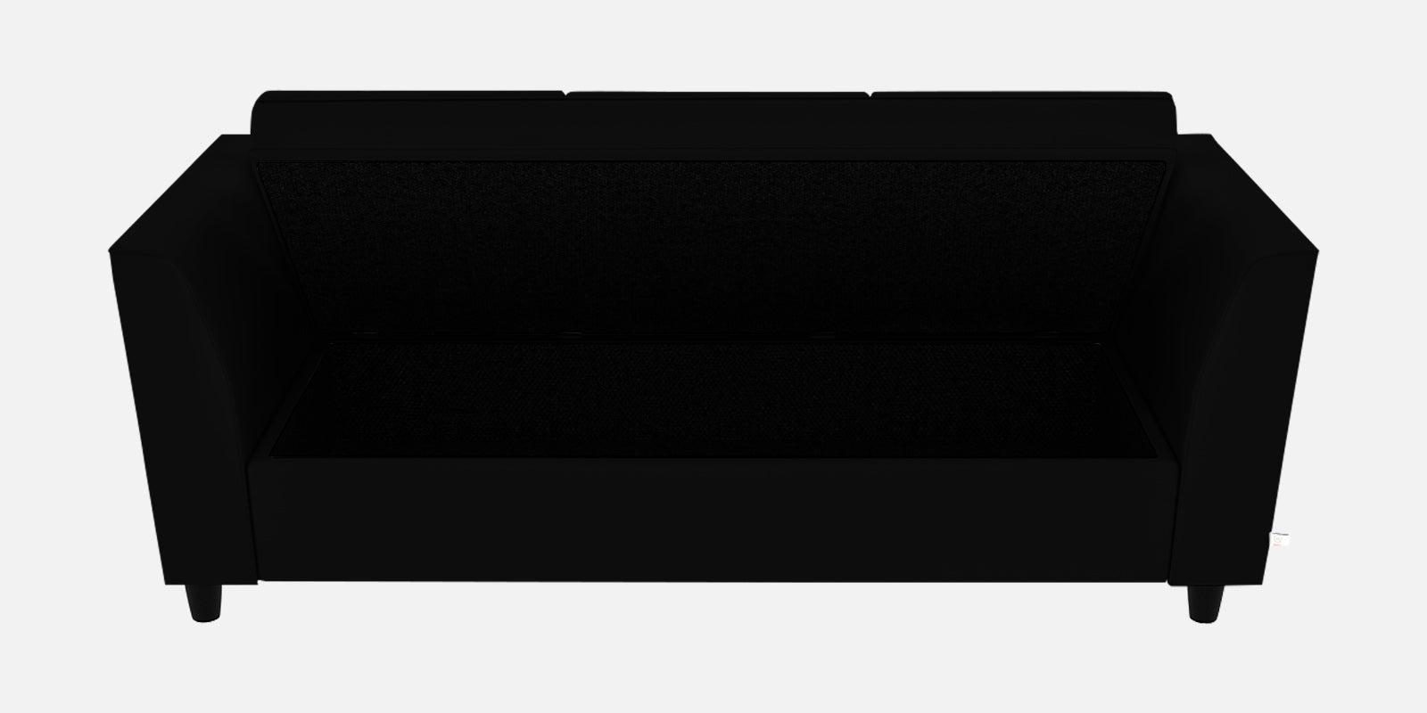 Bristo Velvet 3 Seater Sofa In Adam Black Colour With Storage - Febonic Living