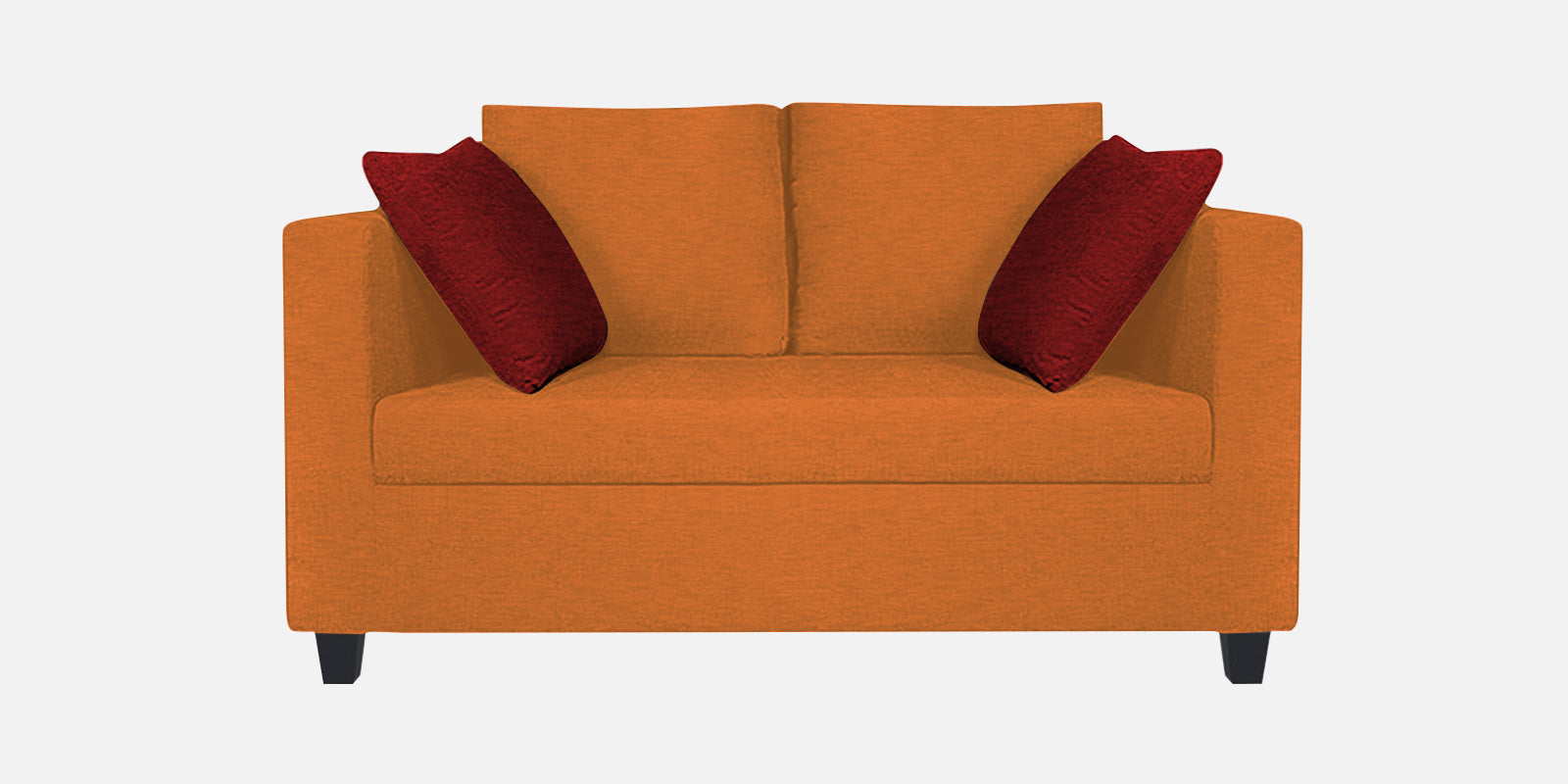 Nuska Fabric 2 Seater Sofa In Dark Orange Colour - Febonic Living