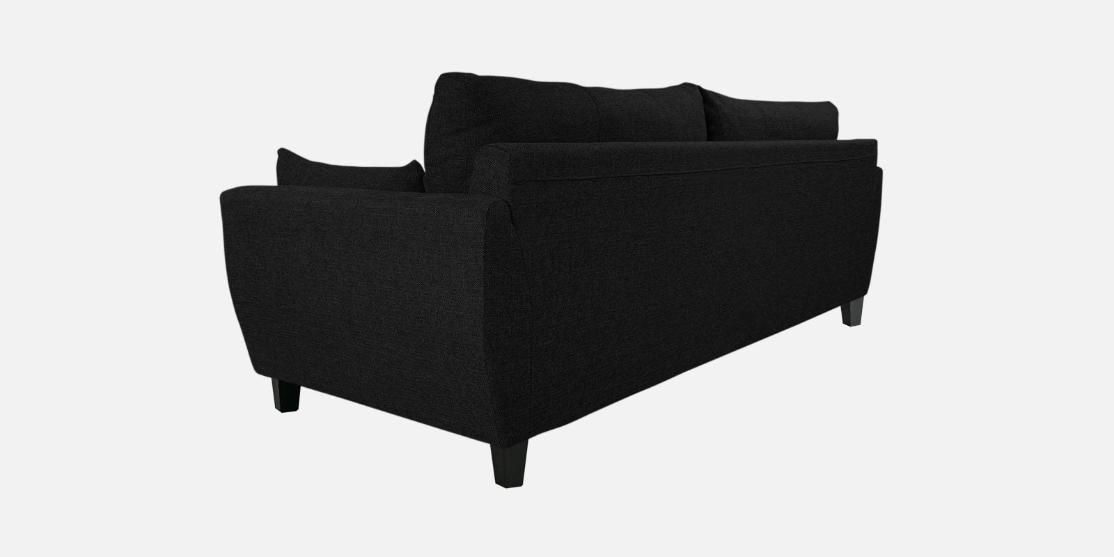 Mario Fabric 3 Seater Sofa In Zed Black Colour - Febonic Living