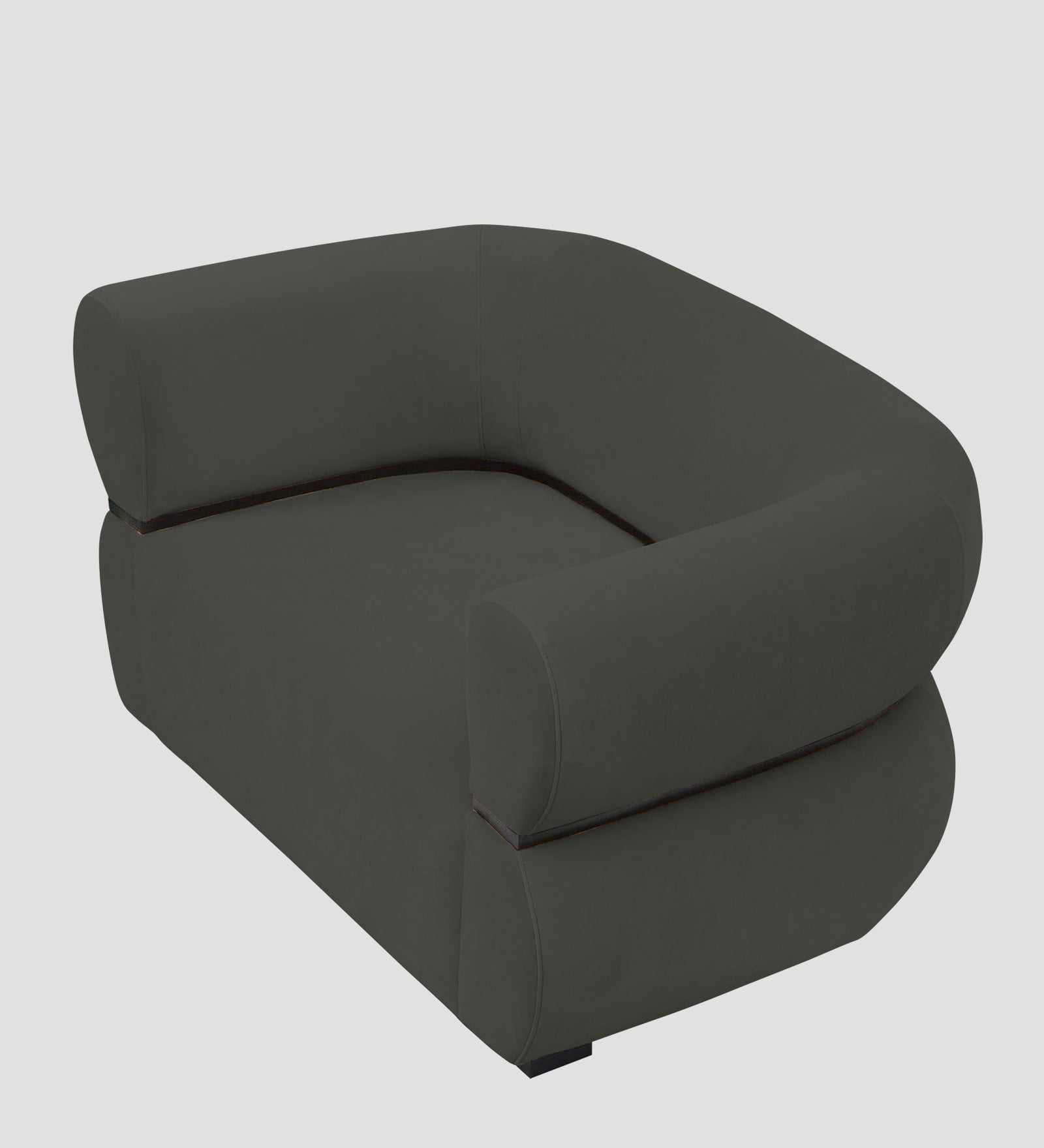 Kula Velvet 1 Seater Sofa In Hory Grey Colour - Febonic Living