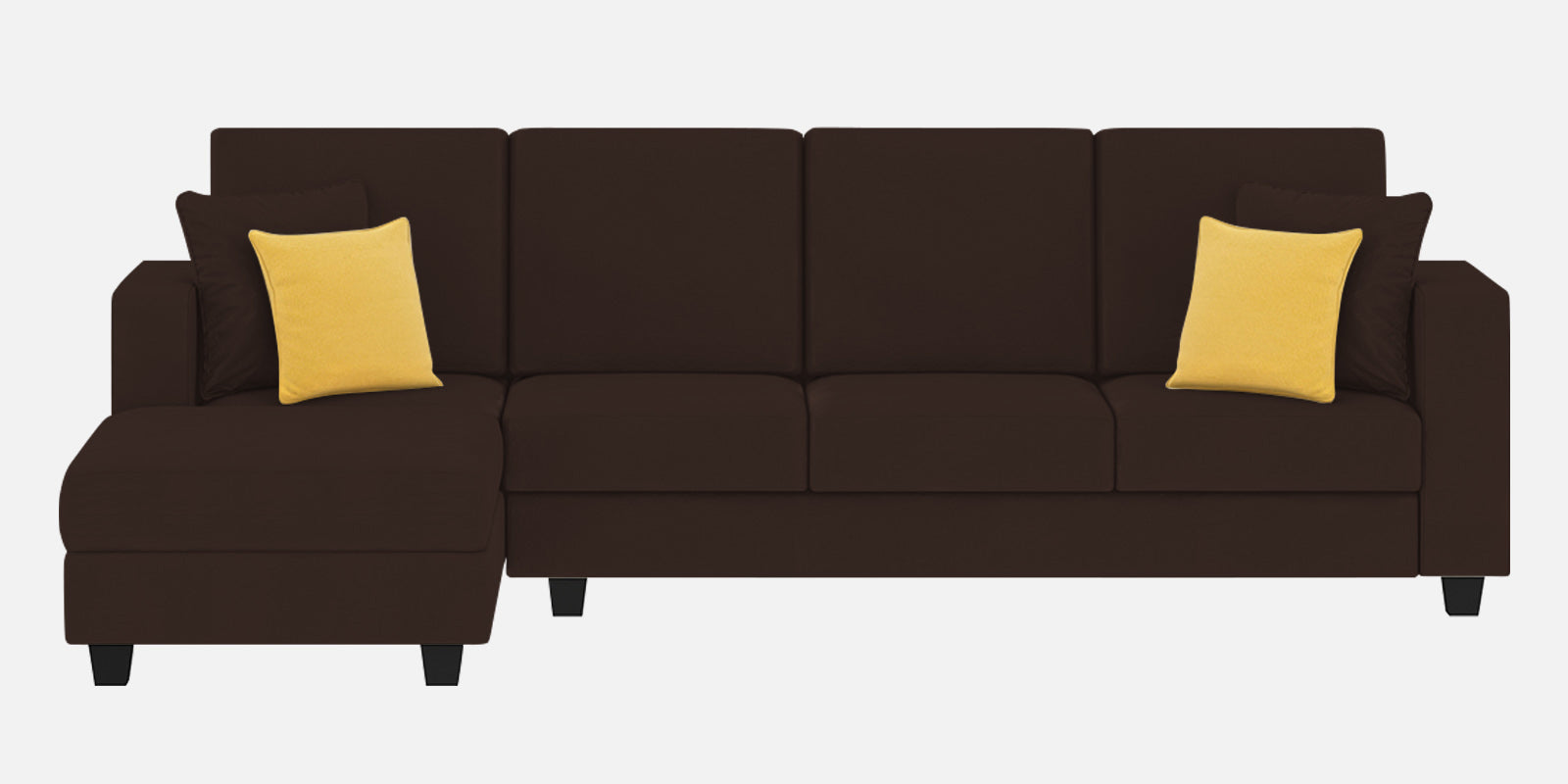 Nabi Fabric RHS Sectional Sofa (3+Lounger) In Coffee Brown Colour - Febonic Living