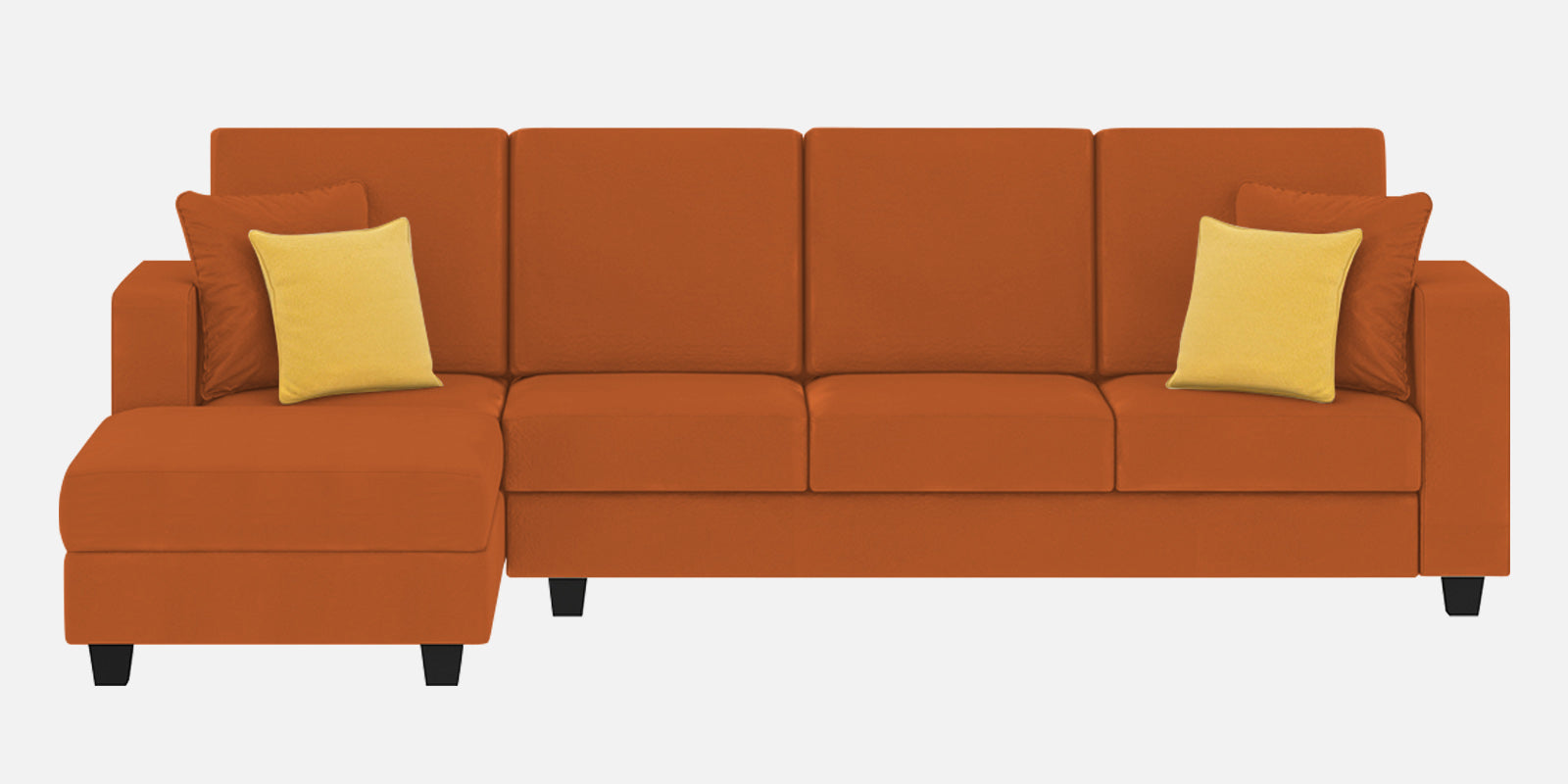 Nabi Fabric RHS Sectional Sofa (3+Lounger) In Vivid Orange Colour - Febonic Living
