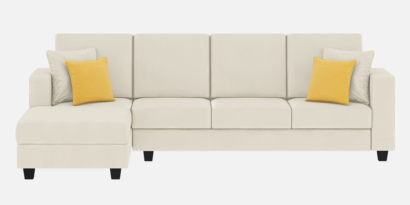 Nabi Fabric RHS Sectional Sofa (3+Lounger) In Ivory cream Colour - Febonic Living