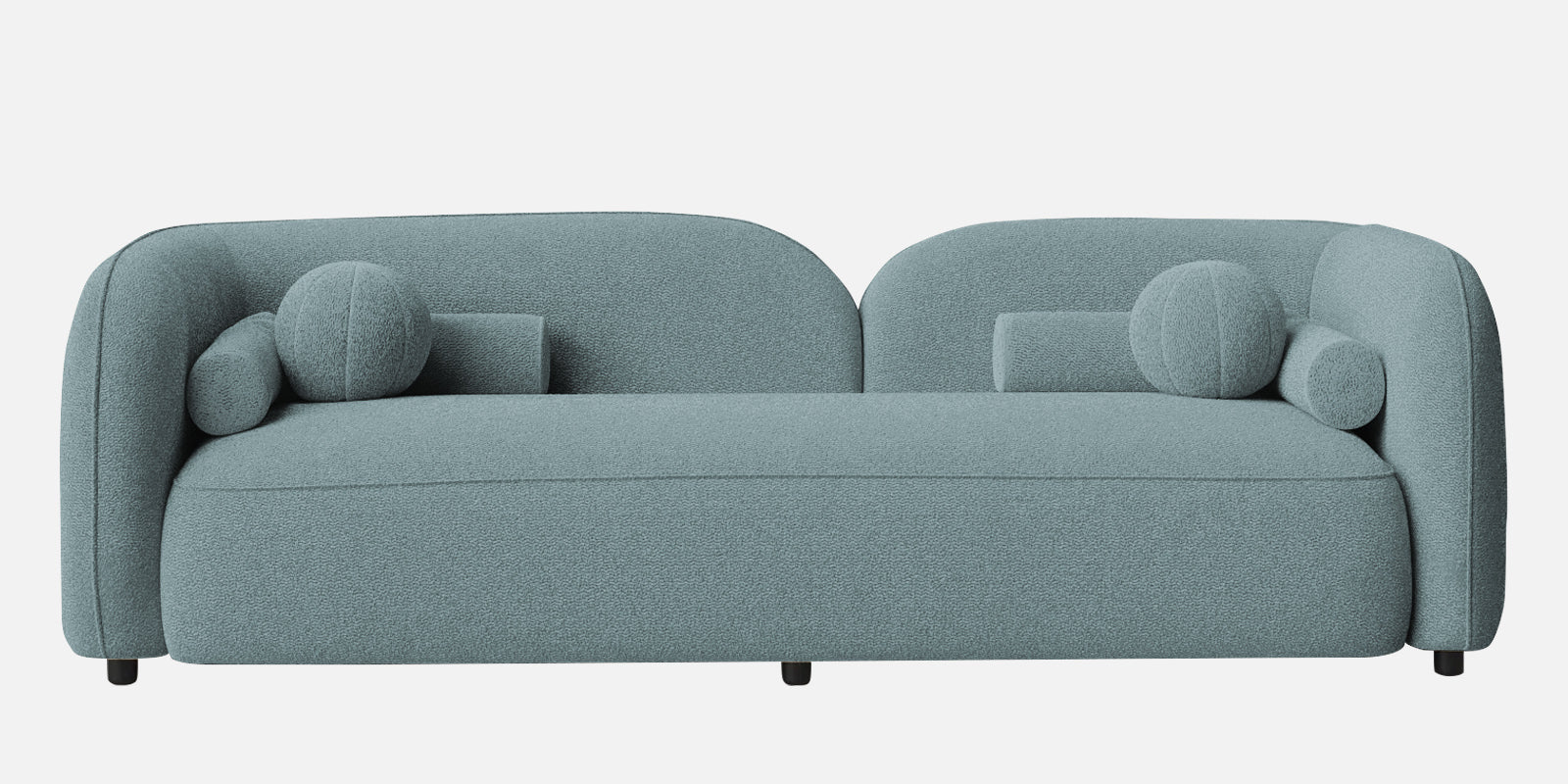 Corny Boucle Fabric 3 Seater Sofa In Stormy Blue Colour - Febonic Living