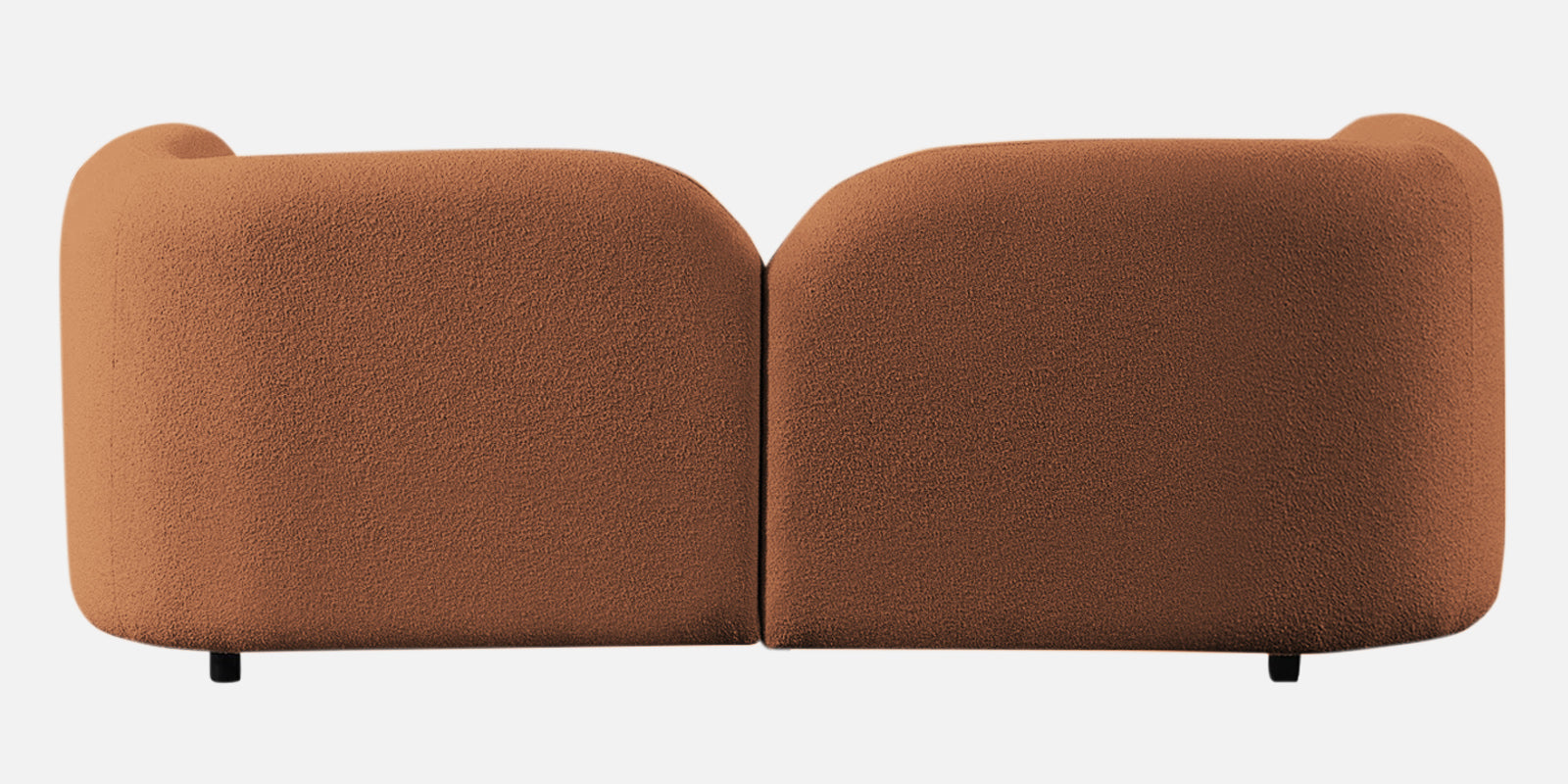 Corny Boucle Fabric 2 Seater Sofa In Light Orange Colour - Febonic Living