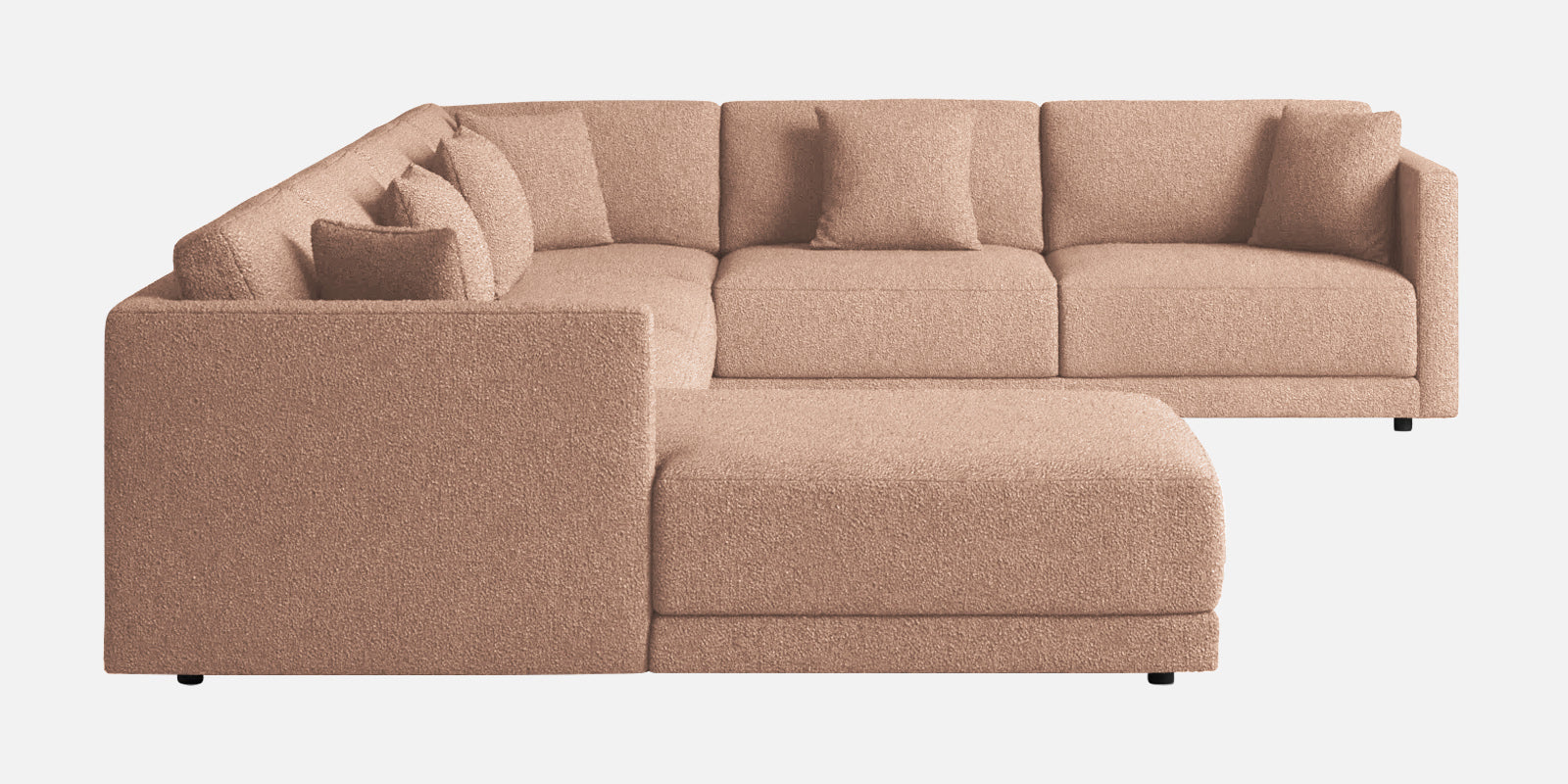 Carlin Fabric RHS 8 Seater Sectional Sofa In Cosmic Beige Colour - Febonic Living