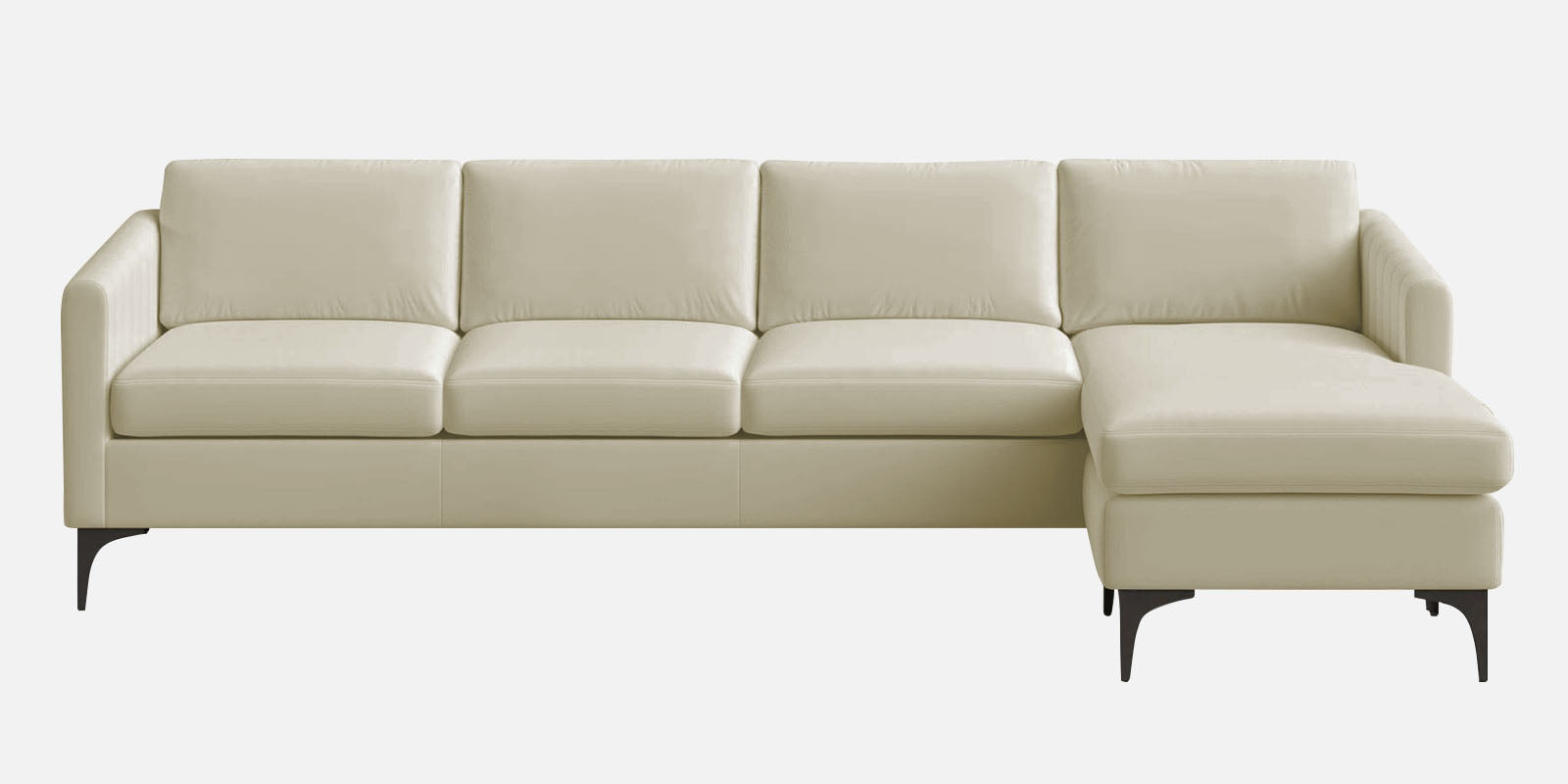 Haru Fabric LHS Sectional Sofa (3+Lounger) In Warm White Colour - Febonic Living