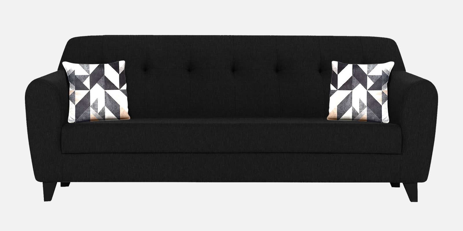 Melaan Fabric 3 Seater Sofa In Zed Black Colour - Febonic Living