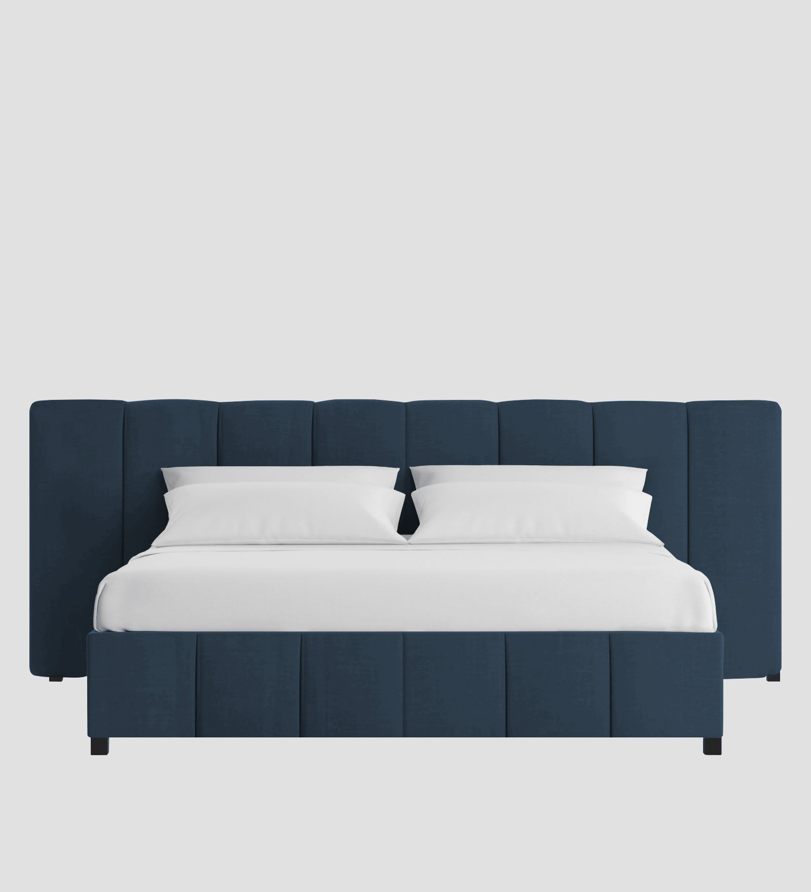 Nora Fabric Upholstered King Size Bed In Light Blue Colour With Box Storage - Febonic Living