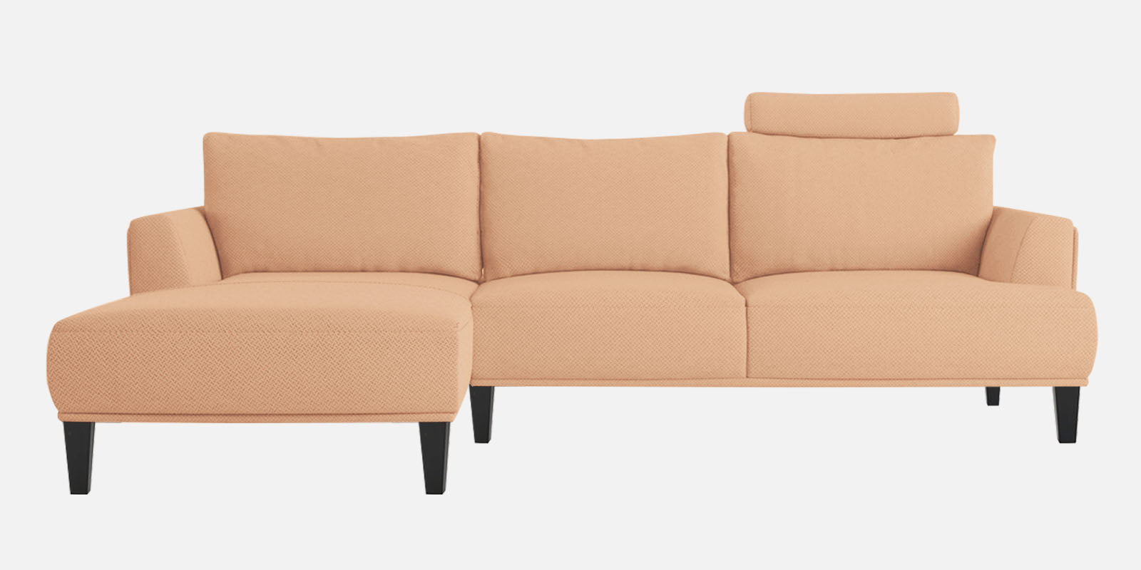 Como Fabric RHS Sectional Sofa (3+Lounger) In Cosmic Beige Colour - Febonic Living