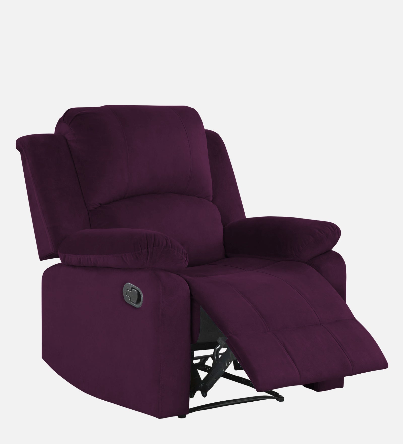 Henry Fabric 1 Seater Manual Recliner In Greek Purple Colour - Febonic Living