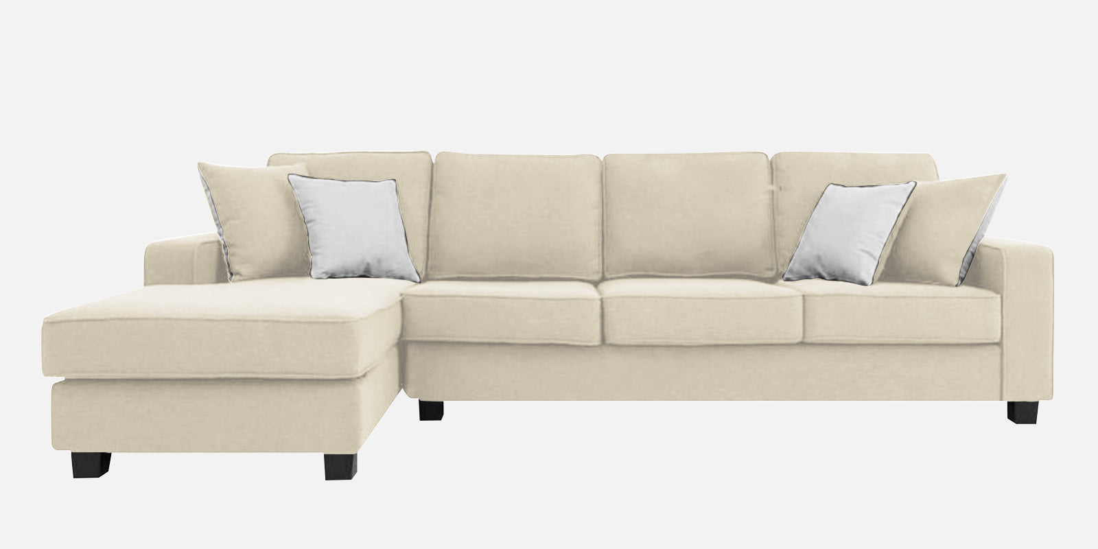 Ladybug Fabric RHS Sectional Sofa (3+Lounger) In Ivory Cream Colour - Febonic Living