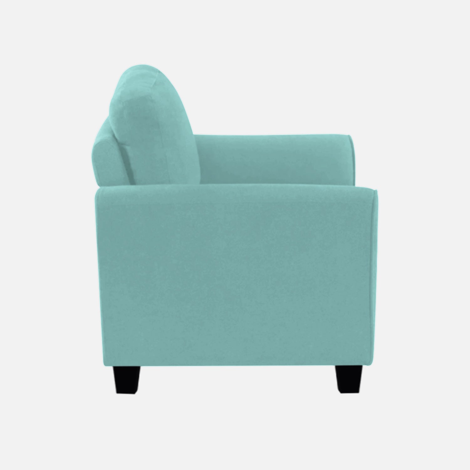 Daroo Velvet 1 Seater Sofa In Barmunda Aqua Colour - Febonic Living