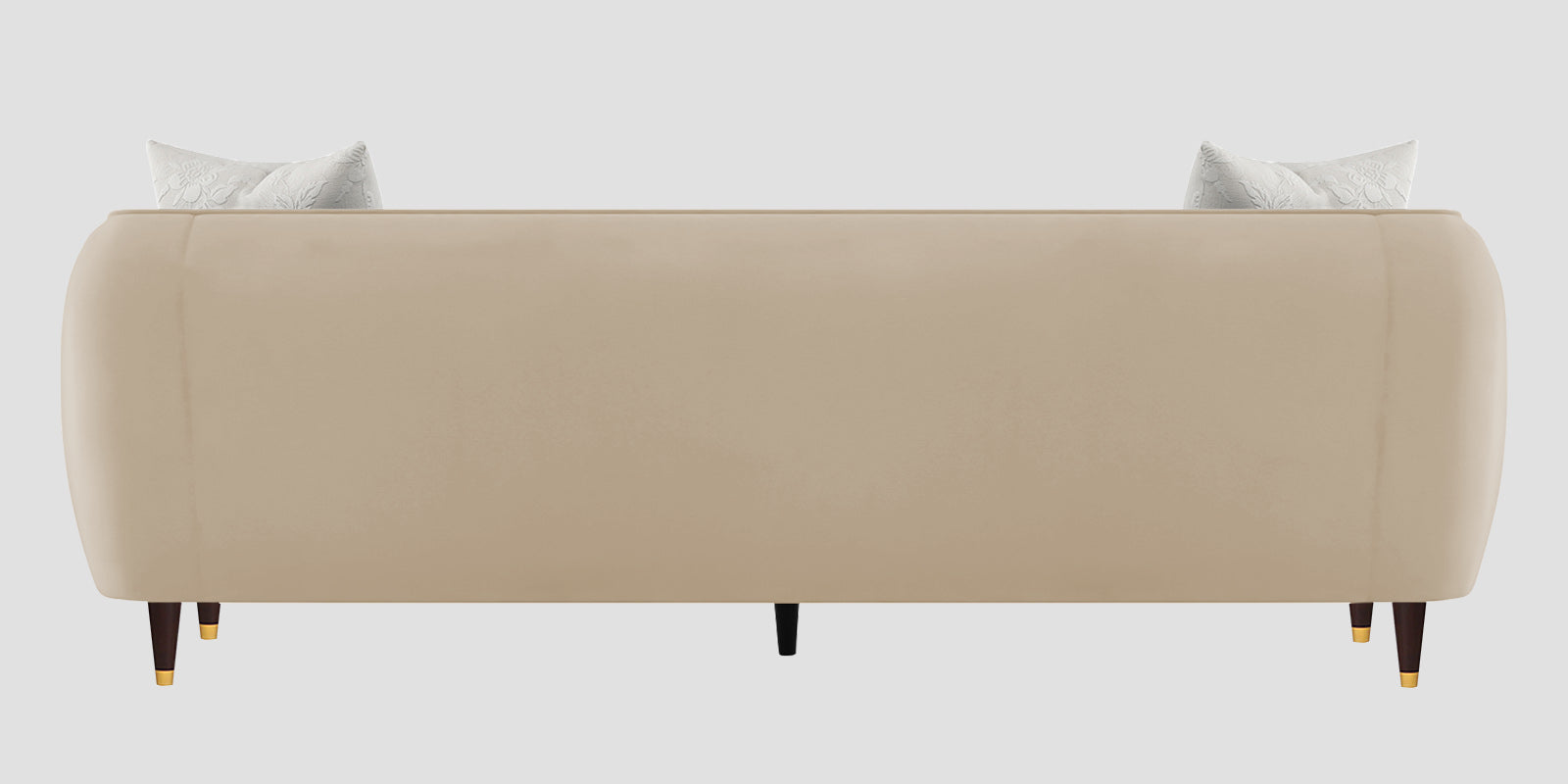Hairo Velvet 3 Seater Sofa In Cream Beige Colour - Febonic Living