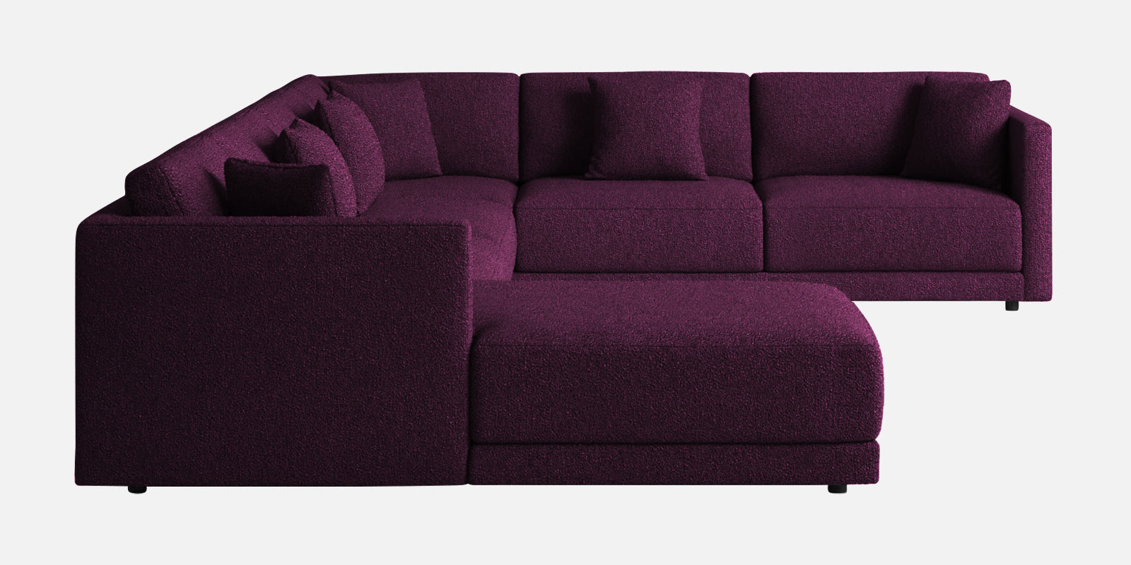 Carlin Fabric RHS 8 Seater Sectional Sofa In Greek Purple Colour - Febonic Living