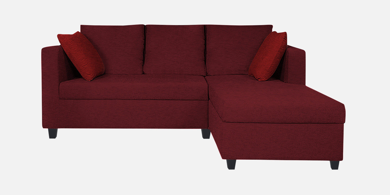 Nebula Fabric LHS Sectional Sofa (2+Lounger) In Blood Maroon Colour - Febonic Living